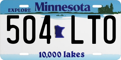 MN license plate 504LTO