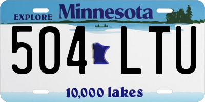 MN license plate 504LTU