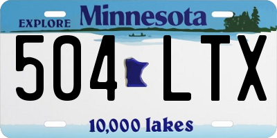 MN license plate 504LTX