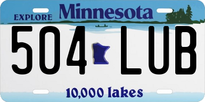 MN license plate 504LUB