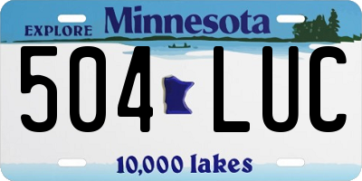 MN license plate 504LUC
