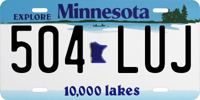 MN license plate 504LUJ
