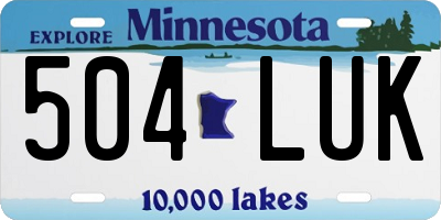 MN license plate 504LUK