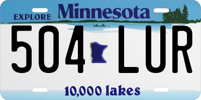 MN license plate 504LUR