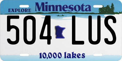 MN license plate 504LUS