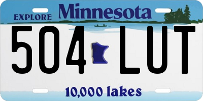 MN license plate 504LUT