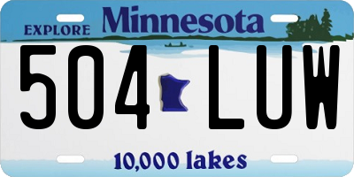 MN license plate 504LUW