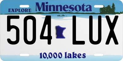 MN license plate 504LUX