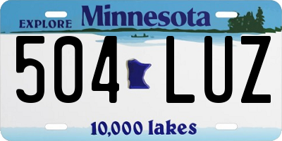 MN license plate 504LUZ