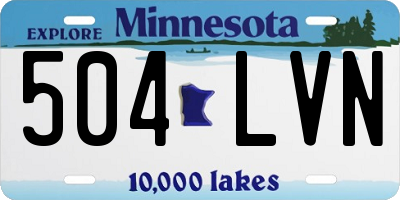 MN license plate 504LVN
