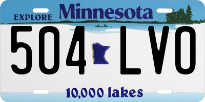 MN license plate 504LVO