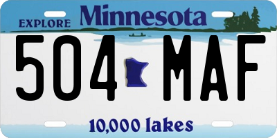 MN license plate 504MAF