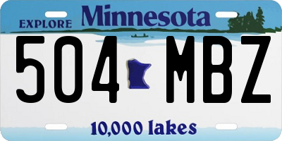 MN license plate 504MBZ