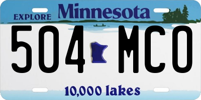 MN license plate 504MCO