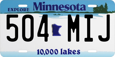 MN license plate 504MIJ