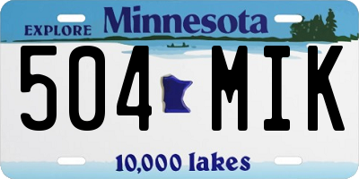MN license plate 504MIK