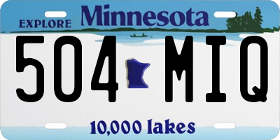 MN license plate 504MIQ