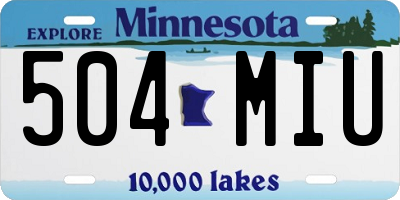 MN license plate 504MIU