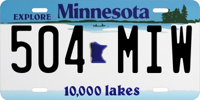 MN license plate 504MIW