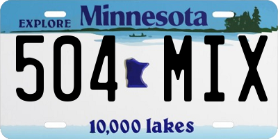 MN license plate 504MIX