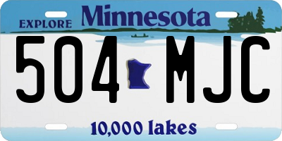 MN license plate 504MJC