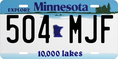 MN license plate 504MJF
