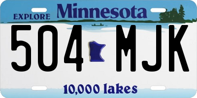 MN license plate 504MJK