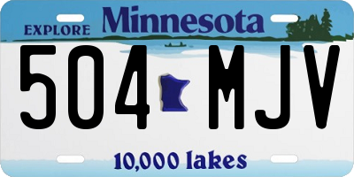 MN license plate 504MJV
