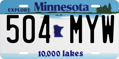 MN license plate 504MYW