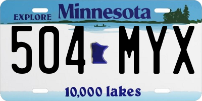 MN license plate 504MYX