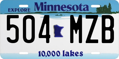 MN license plate 504MZB