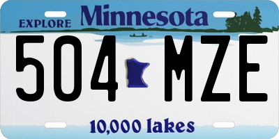 MN license plate 504MZE