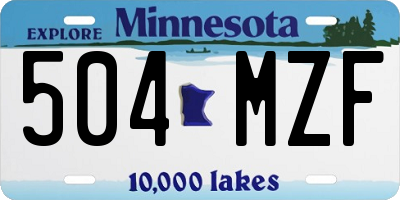 MN license plate 504MZF