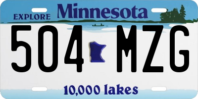 MN license plate 504MZG