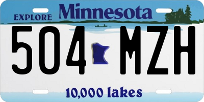 MN license plate 504MZH