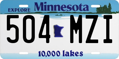 MN license plate 504MZI