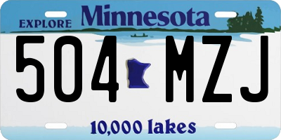 MN license plate 504MZJ