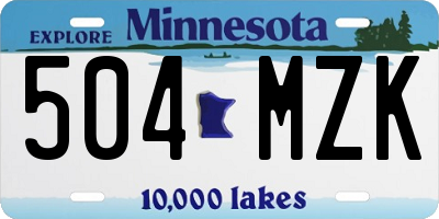 MN license plate 504MZK