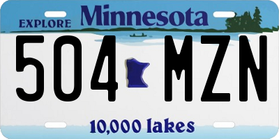 MN license plate 504MZN