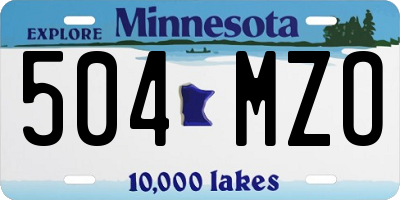 MN license plate 504MZO
