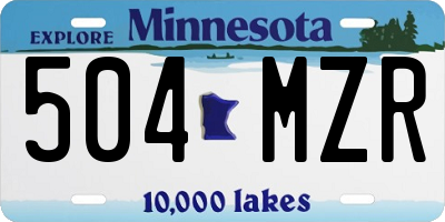 MN license plate 504MZR