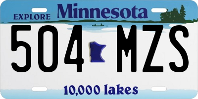 MN license plate 504MZS