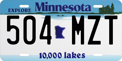 MN license plate 504MZT