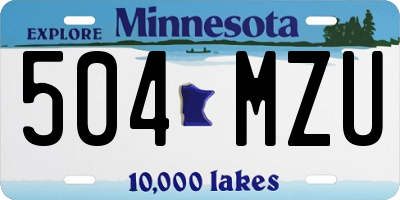 MN license plate 504MZU