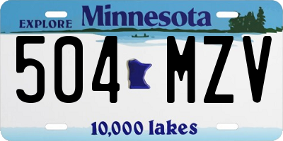 MN license plate 504MZV
