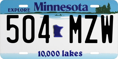 MN license plate 504MZW