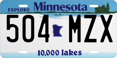 MN license plate 504MZX
