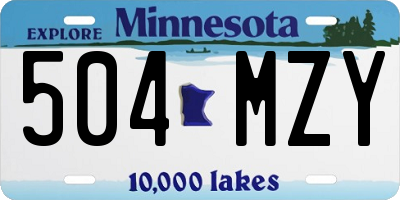 MN license plate 504MZY
