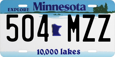 MN license plate 504MZZ