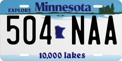 MN license plate 504NAA